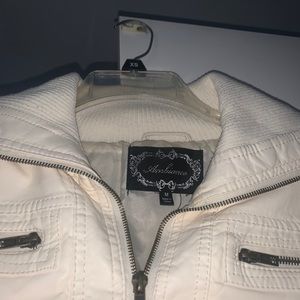 brand new f21 leather jacket white